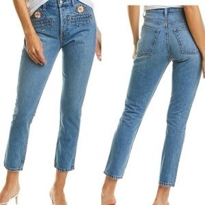Boyish Embroidered High Rise Billy Fantasia Jeans size 23
